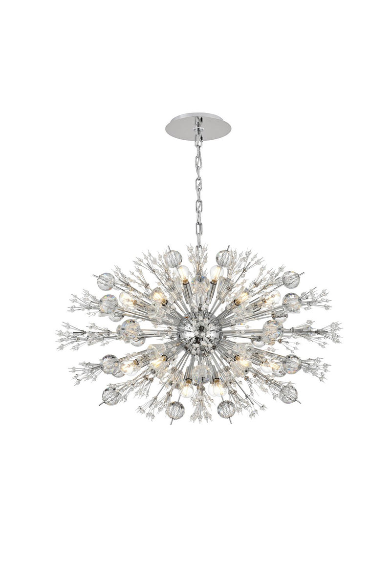 Elegant Lighting 2550D36C 24 Light Pendant, chrome