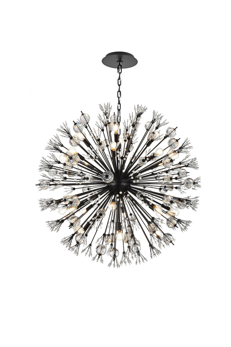 Elegant Lighting 2550D38BK 24 Light Pendant, black