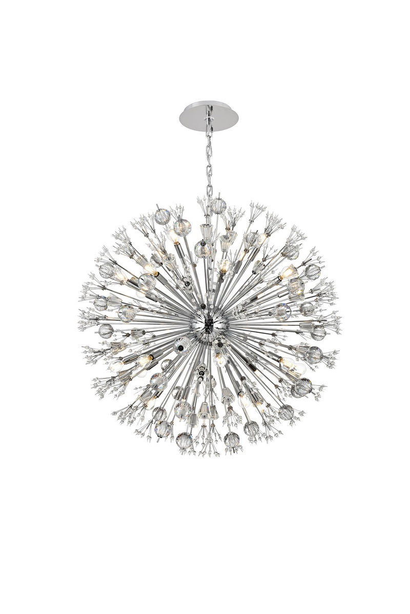 Elegant Lighting 2550D38C 24 Light Pendant, chrome