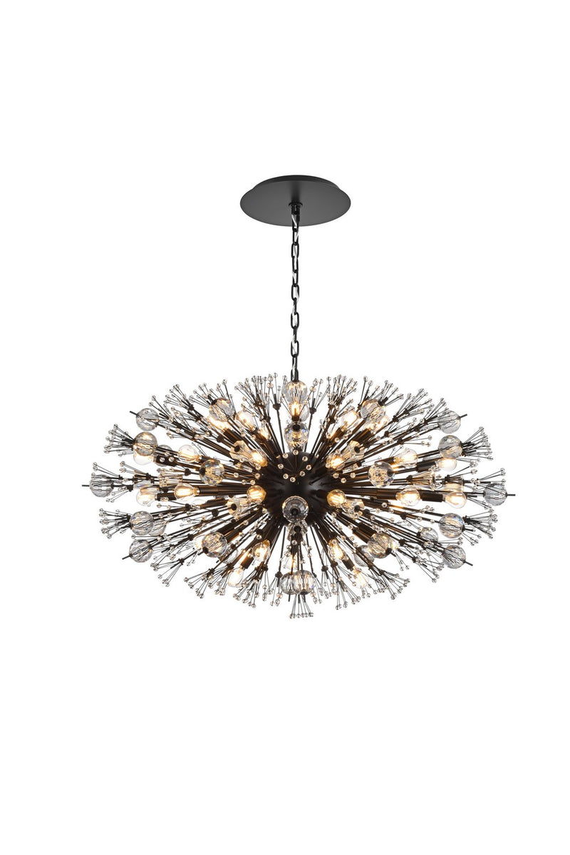 Elegant Lighting 2550D42BK 38 Light Pendant, black