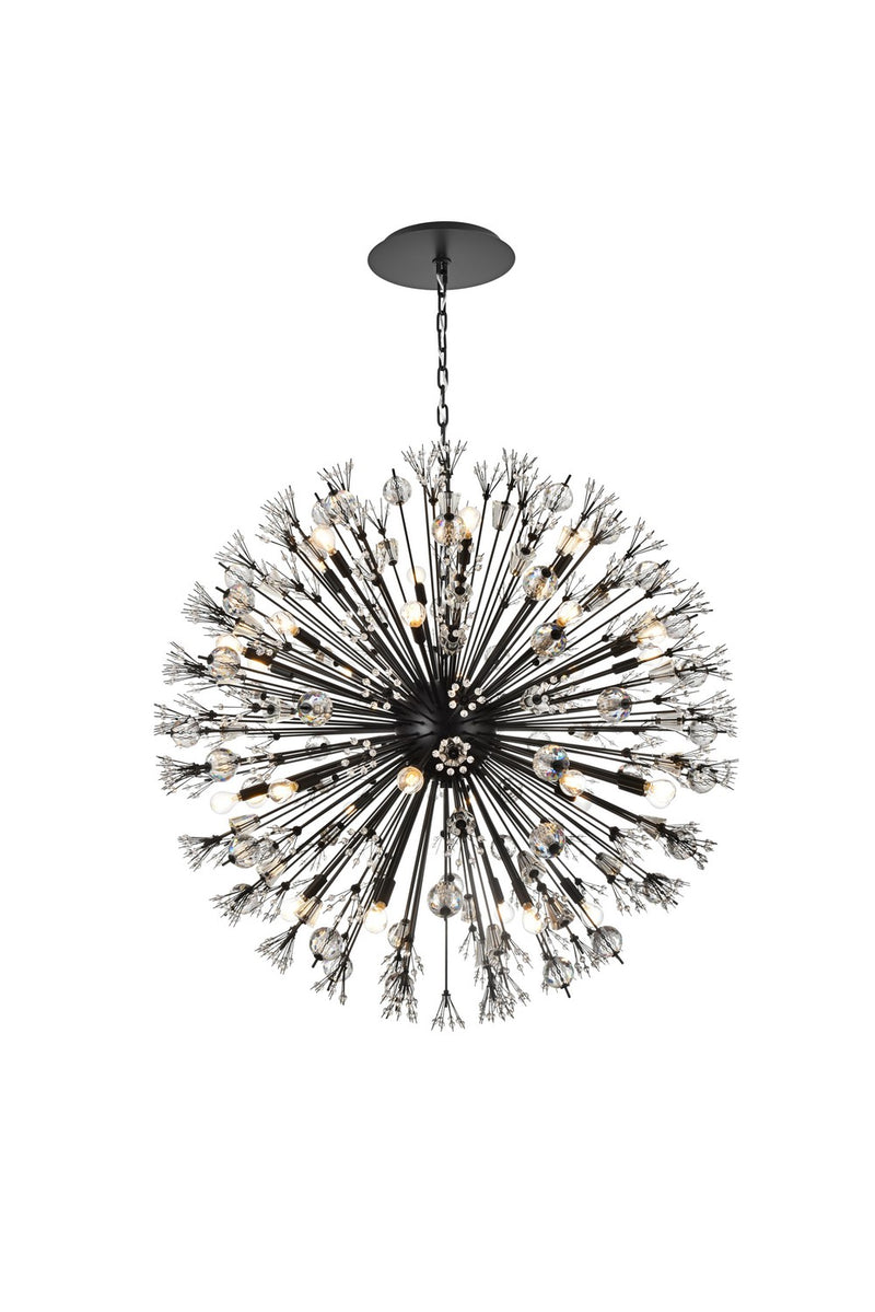 Elegant Lighting 2550D44BK 32 Light Pendant, black