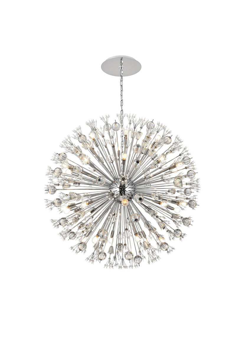 Elegant Lighting 2550D44C 32 Light Pendant, chrome