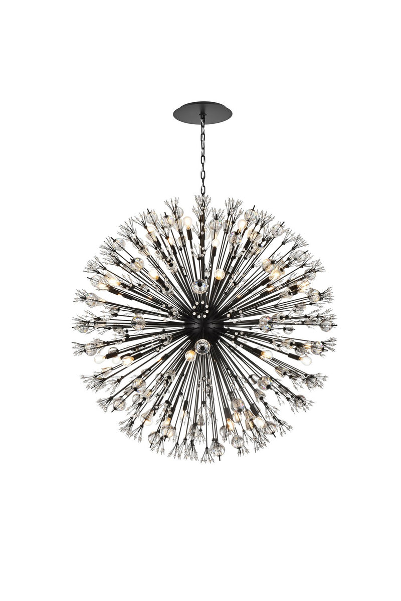 Elegant Lighting 2550D50BK 34 Light Pendant, black