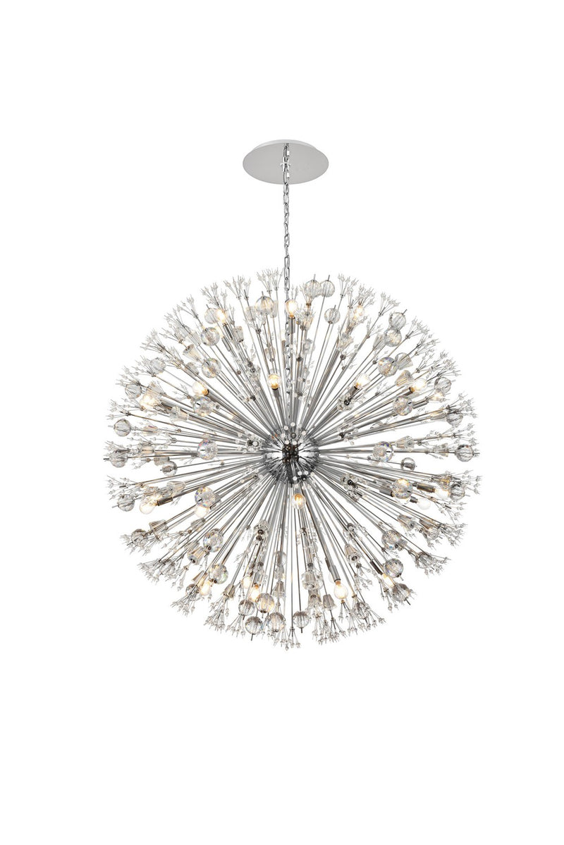 Elegant Lighting 2550D50C 34 Light Pendant, chrome