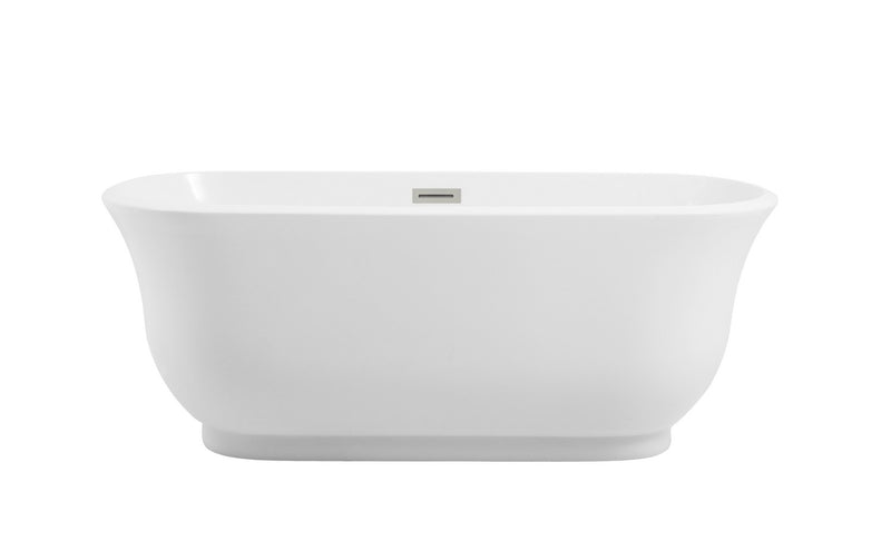 Elegant Lighting BT10259GW-BNK Soaking Bathtub, Glossy White