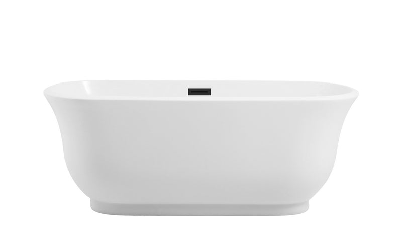 Elegant Lighting BT10259GW-MBK Soaking Bathtub, Glossy White