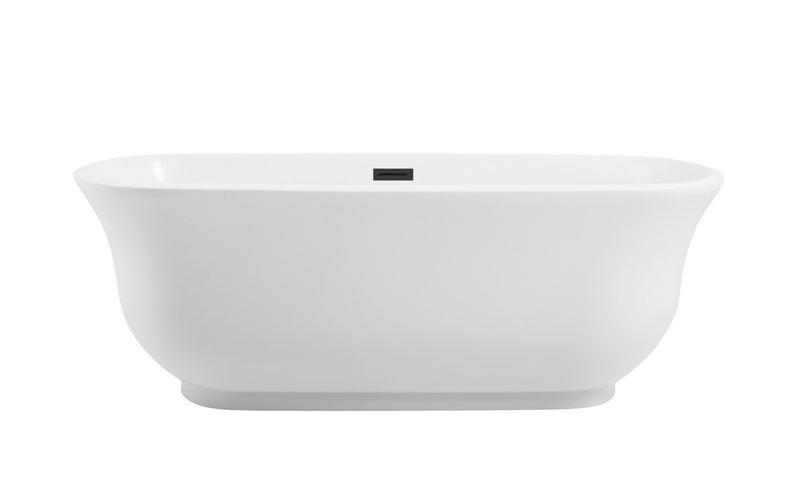 Elegant Lighting BT10267GW-MBK Soaking Bathtub, Glossy White