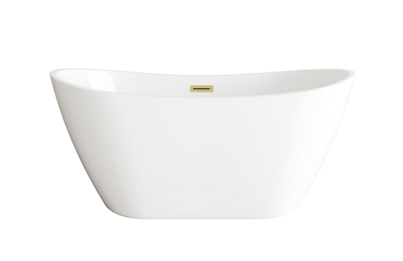 Elegant Lighting BT10354GW-BGD Soaking Bathtub, Glossy White