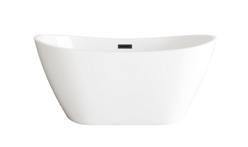 Elegant Lighting BT10354GW-MBK Soaking Bathtub, Glossy White