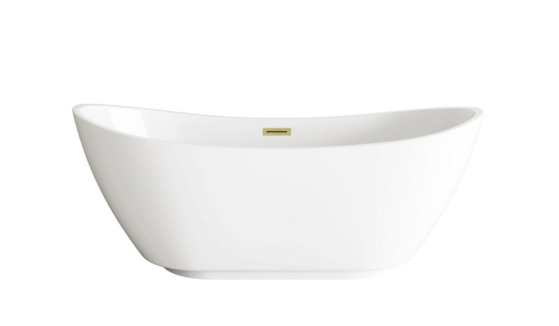 Elegant Lighting BT10362GW-BGD Soaking Bathtub, Glossy White