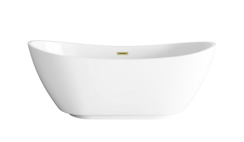 Elegant Lighting BT10367GW-BGD Soaking Bathtub, Glossy White