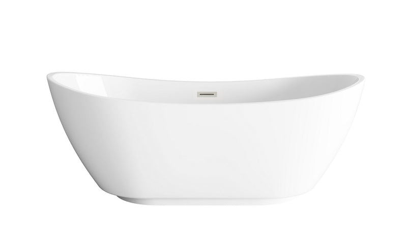 Elegant Lighting BT10367GW-BNK Soaking Bathtub, Glossy White