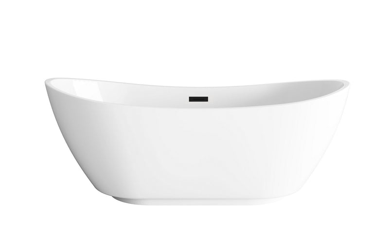 Elegant Lighting BT10367GW-MBK Soaking Bathtub, Glossy White