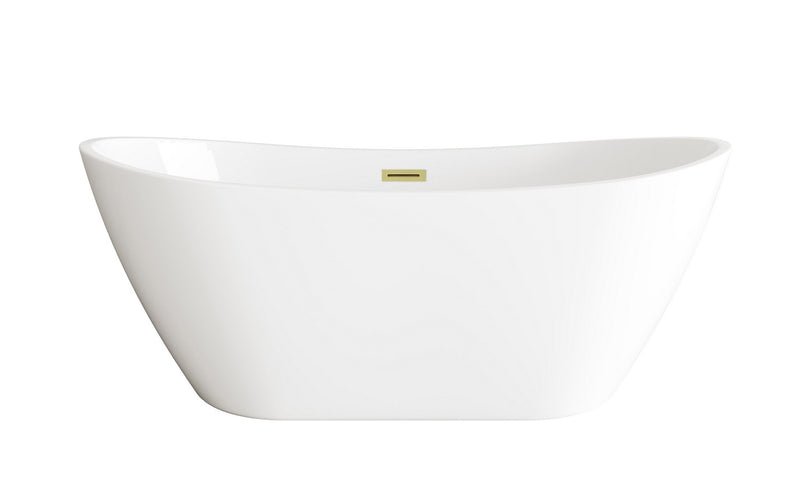Elegant Lighting BT10372GW-BGD Soaking Bathtub, Glossy White