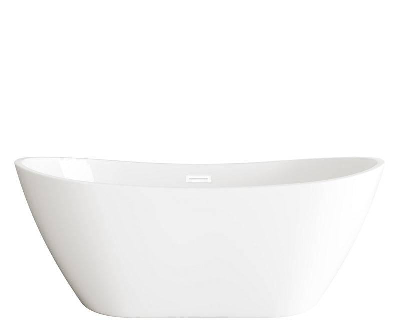 Elegant Lighting BT10372GW-WHT Soaking Bathtub, Glossy White