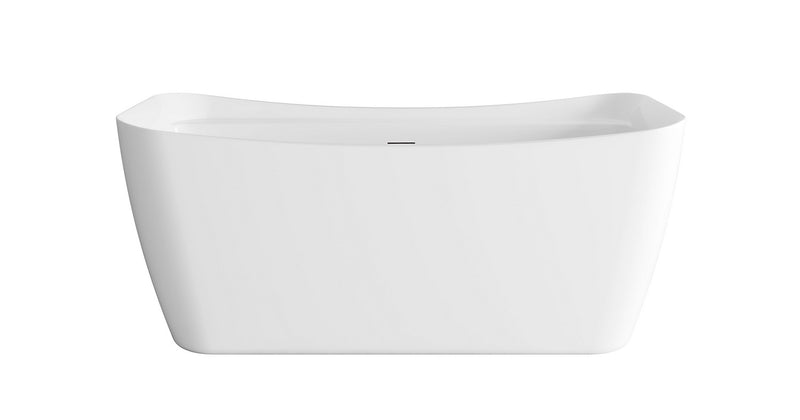 Elegant Lighting BT10459GW-MBK Soaking Bathtub, Glossy White
