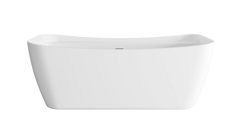 Elegant Lighting BT10467GW-MBK Soaking Bathtub, Glossy White
