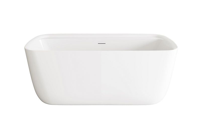 Elegant Lighting BT10559GW-MBK Soaking Bathtub, Glossy White