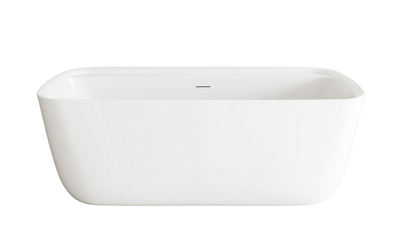 Elegant Lighting BT10567GW-BNK Soaking Bathtub, Glossy White