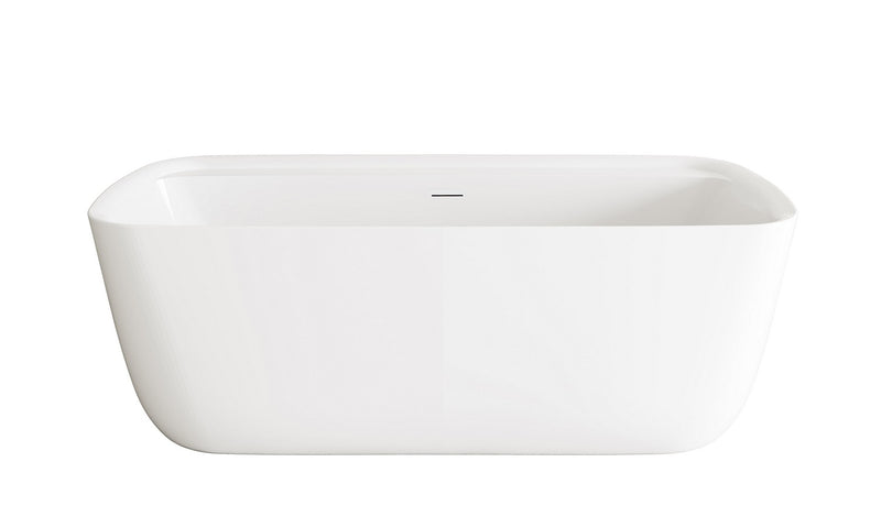 Elegant Lighting BT10567GW-MBK Soaking Bathtub, Glossy White