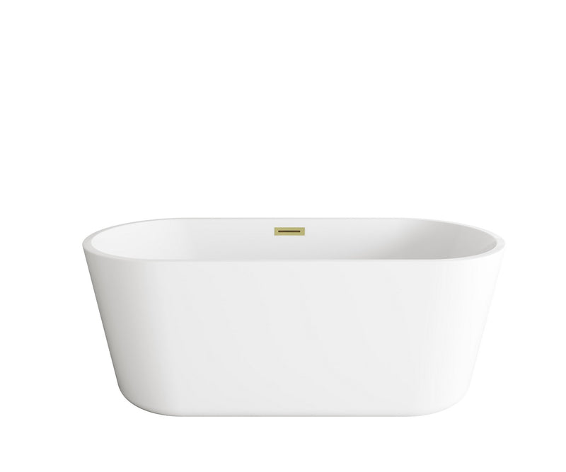 Elegant Lighting BT10659GW-BGD Soaking Bathtub, Glossy White