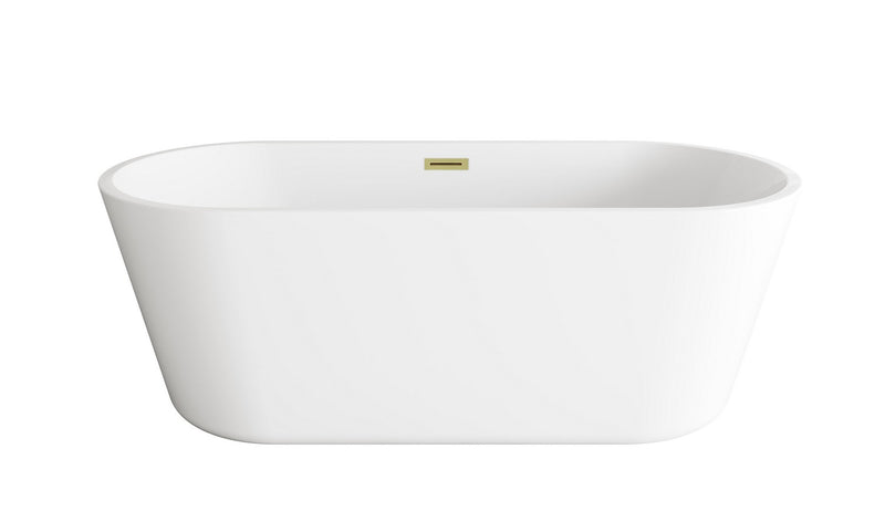 Elegant Lighting BT10665GW-BGD Soaking Bathtub, Glossy White