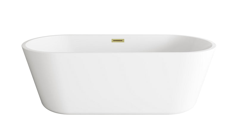 Elegant Lighting BT10671GW-BGD Soaking Bathtub, Glossy White
