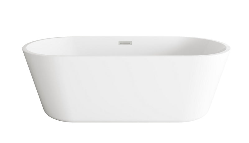 Elegant Lighting BT10671GW-BNK Soaking Bathtub, Glossy White