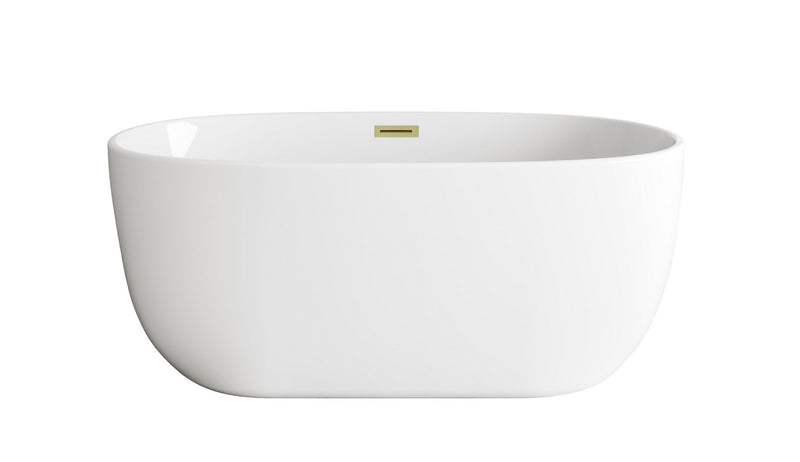 Elegant Lighting BT10754GW-BGD Soaking Bathtub, Glossy White