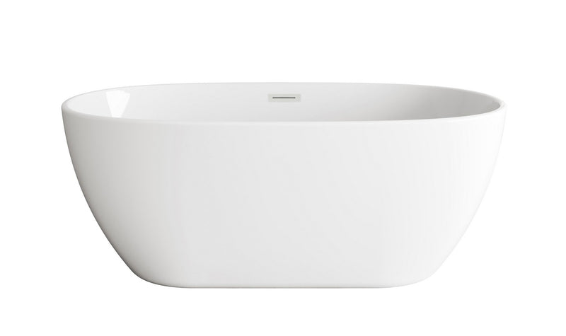 Elegant Lighting BT10759GW-BNK Soaking Bathtub, Glossy White
