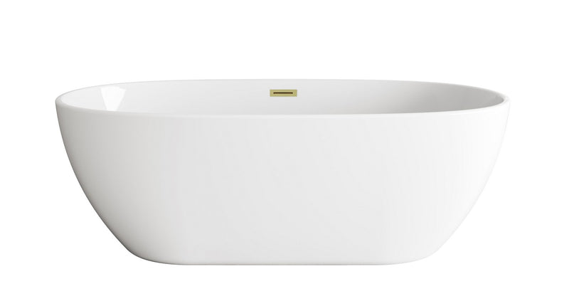 Elegant Lighting BT10767GW-BGD Soaking Bathtub, Glossy White