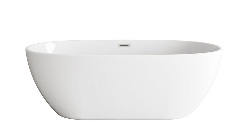Elegant Lighting BT10767GW-BNK Soaking Bathtub, Glossy White