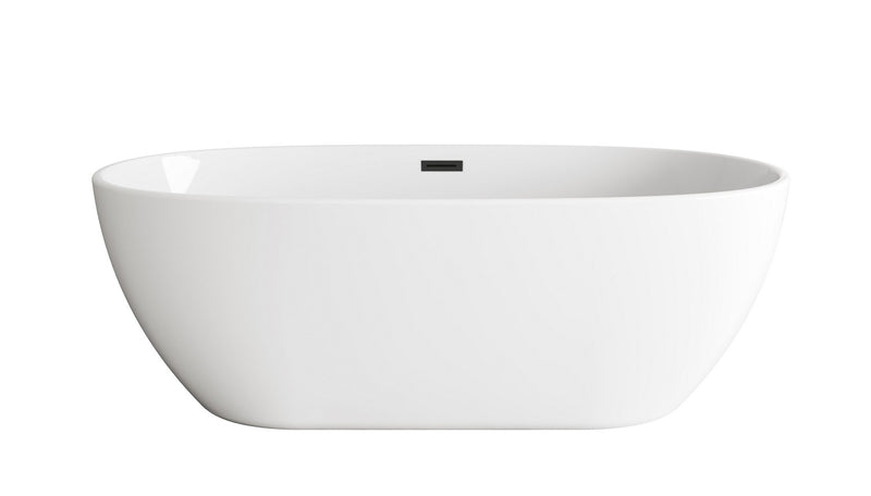 Elegant Lighting BT10767GW-MBK Soaking Bathtub, Glossy White