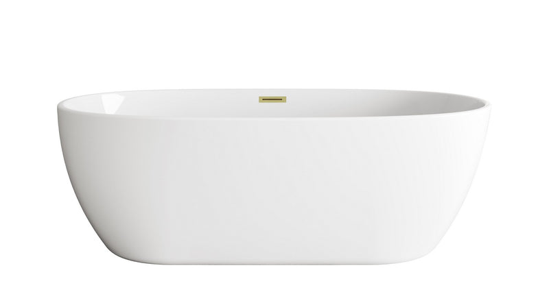 Elegant Lighting BT10770GW-BGD Soaking Bathtub, Glossy White