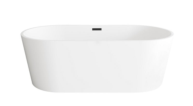Elegant Lighting BT30167GW-MBK Bathtub, Glossy White