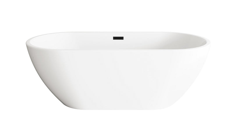 Elegant Lighting BT30367GW-MBK Bathtub, Glossy White