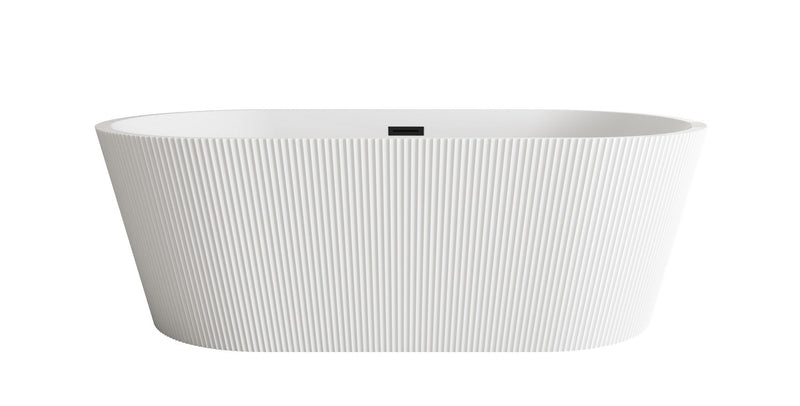 Elegant Lighting BT30767GW-MBK Bathtub, Glossy White