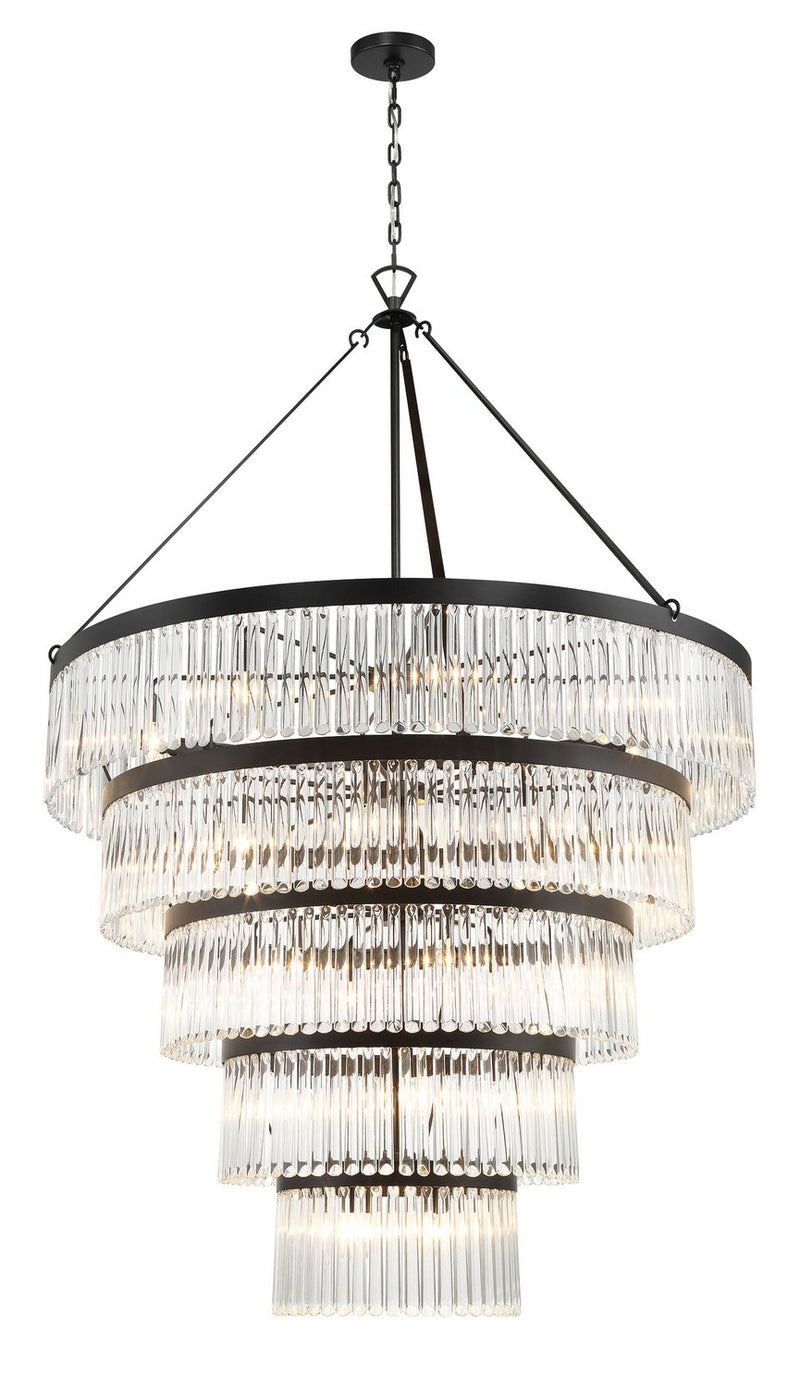 Crystorama EMO-5430-BF 30 Light Chandelier, Black Forged