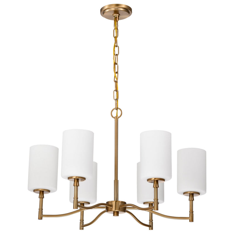 Nuvo Lighting 60-8206 Six Light Chandelier, Burnished Brass