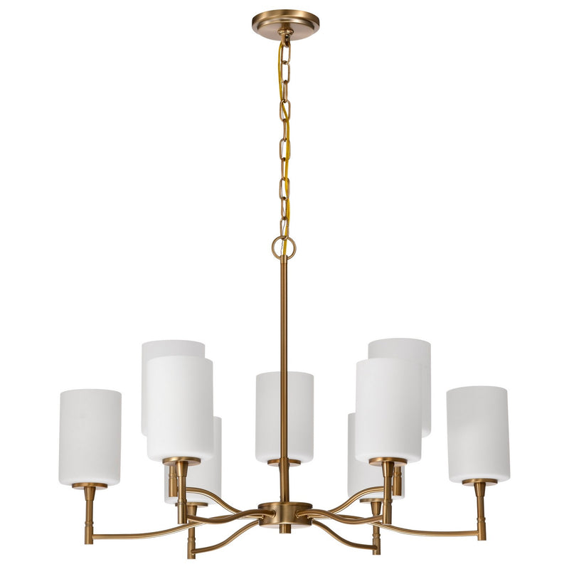 Nuvo Lighting 60-8209 Nine Light Chandelier, Burnished Brass