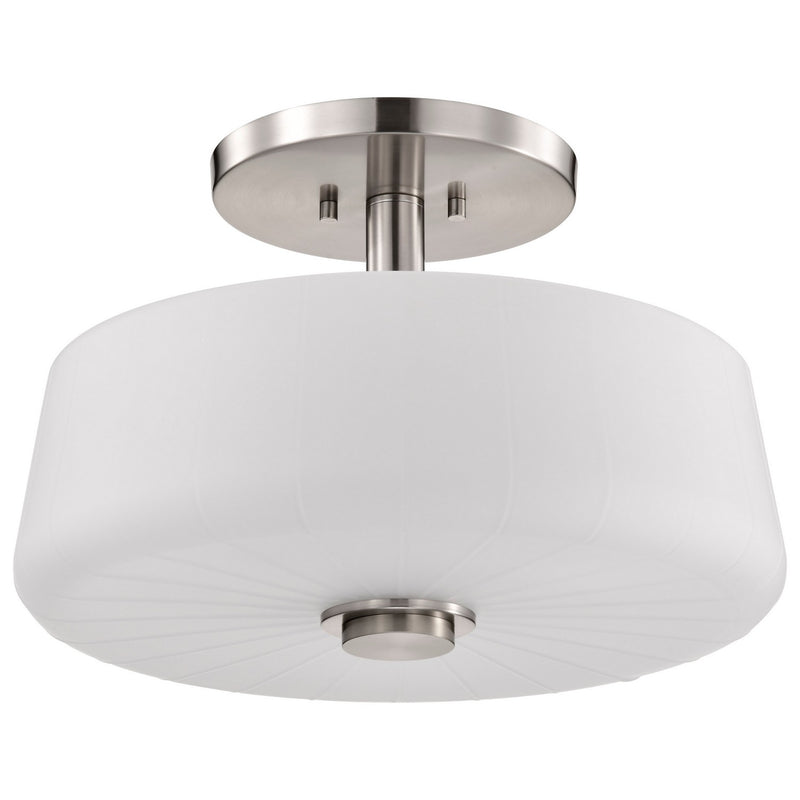 Nuvo Lighting 60-8229 Three Light Semi-Flush Mount, Brushed Nickel