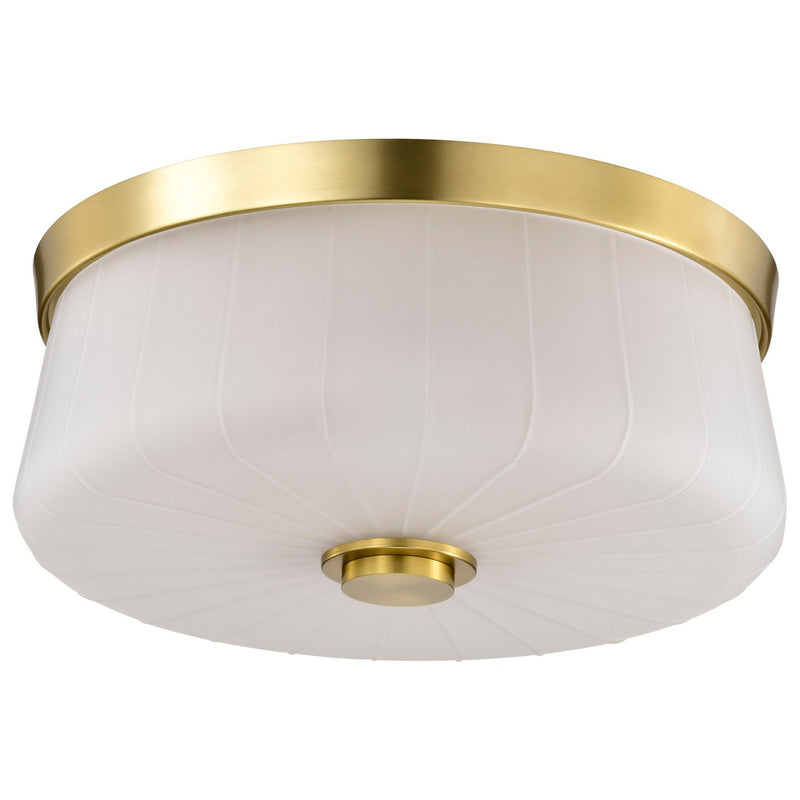 Nuvo Lighting 60-8230 Three Light Flush Mount, Vintage Brass