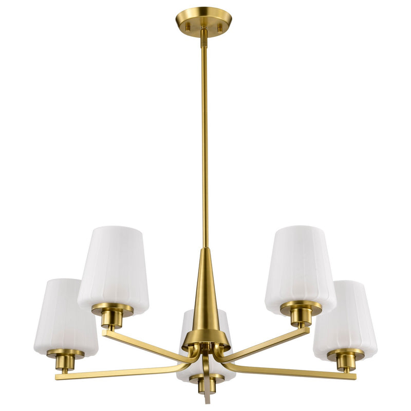 Nuvo Lighting 60-8235 Five Light Chandelier, Vintage Brass