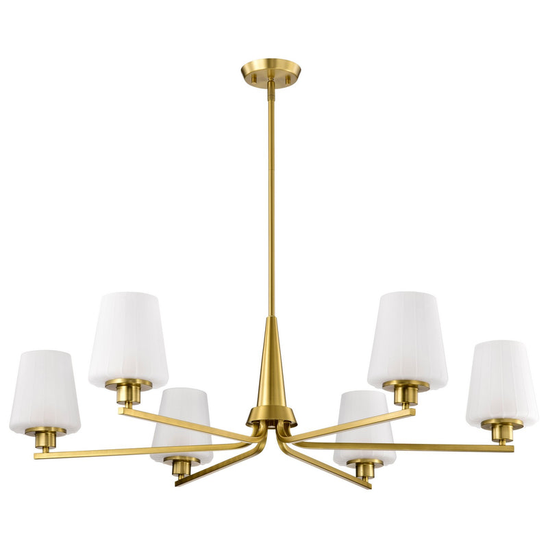 Nuvo Lighting 60-8236 Six Light Chandelier, Vintage Brass