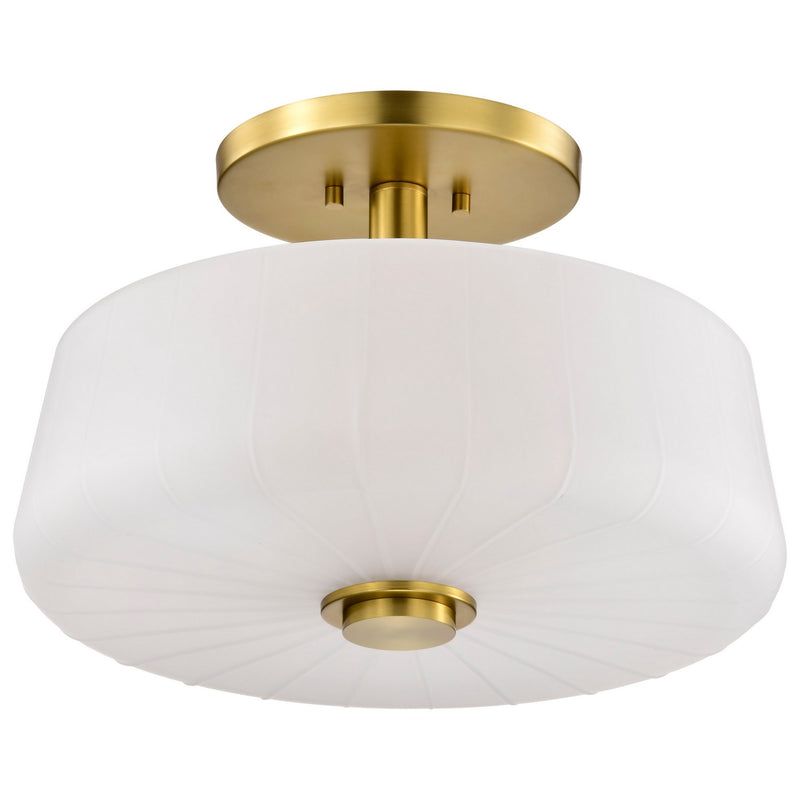 Nuvo Lighting 60-8239 Three Light Semi-Flush Mount, Vintage Brass
