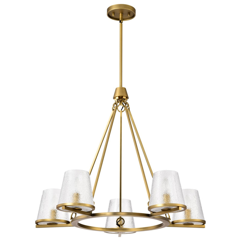 Nuvo Lighting 60-8268 Five Light Chandelier, Vintage Brass