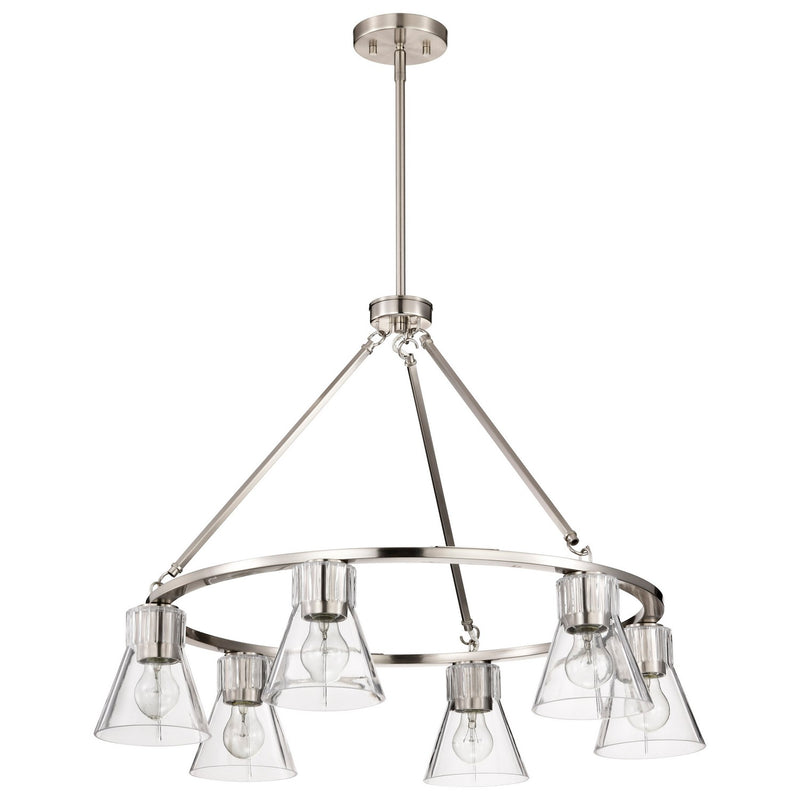 Nuvo Lighting 60-8335 Six Light Chandelier, Brushed Nickel