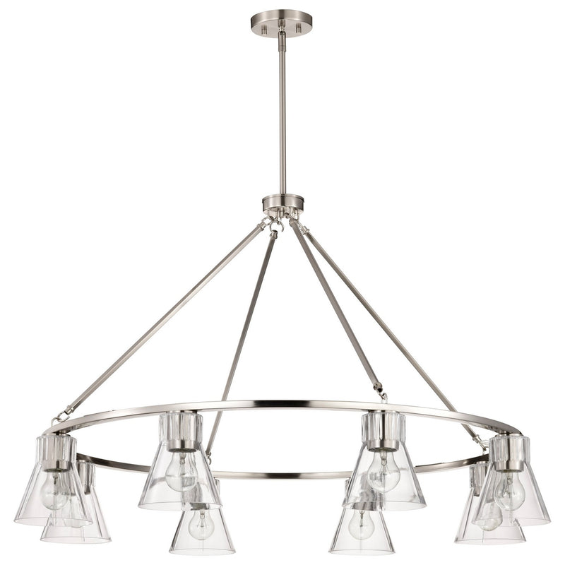 Nuvo Lighting 60-8336 Eight Light Chandelier, Brushed Nickel