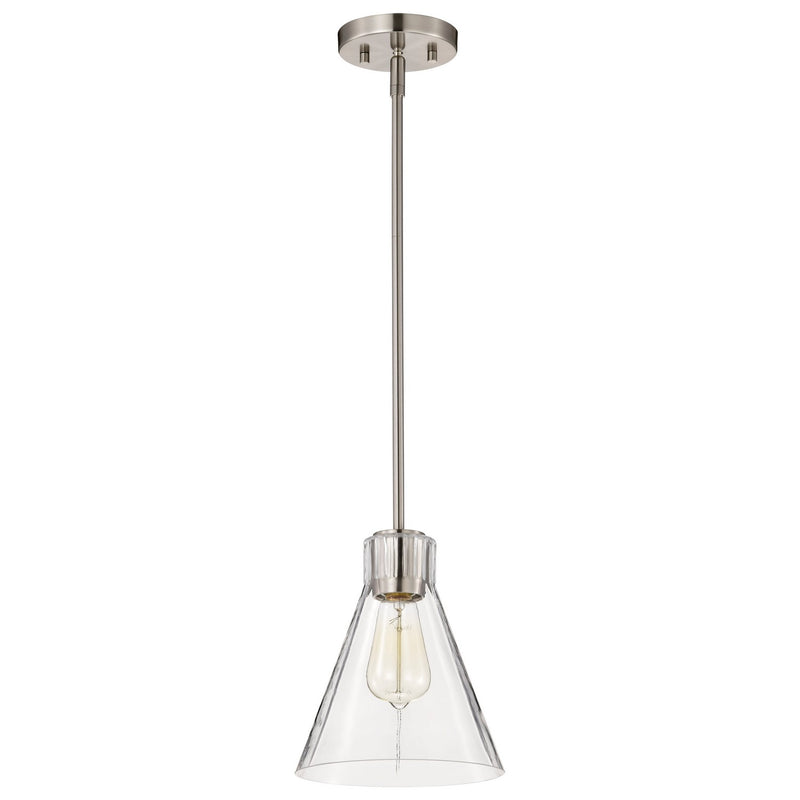 Nuvo Lighting 60-8337 One Light Mini Pendant, Brushed Nickel