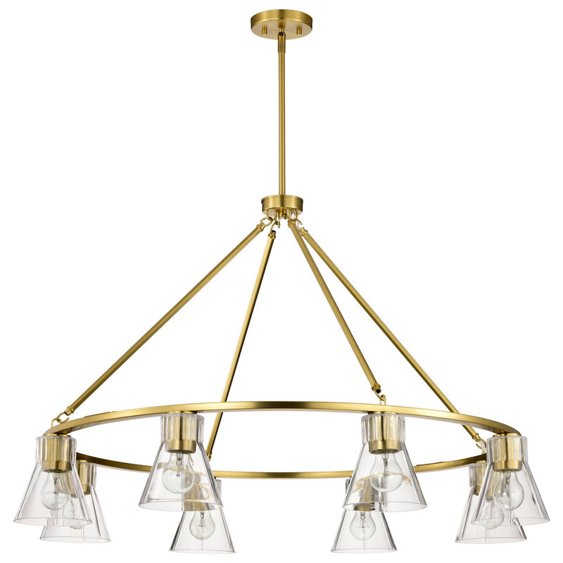 Nuvo Lighting 60-8346 Eight Light Chandelier, Vintage Brass
